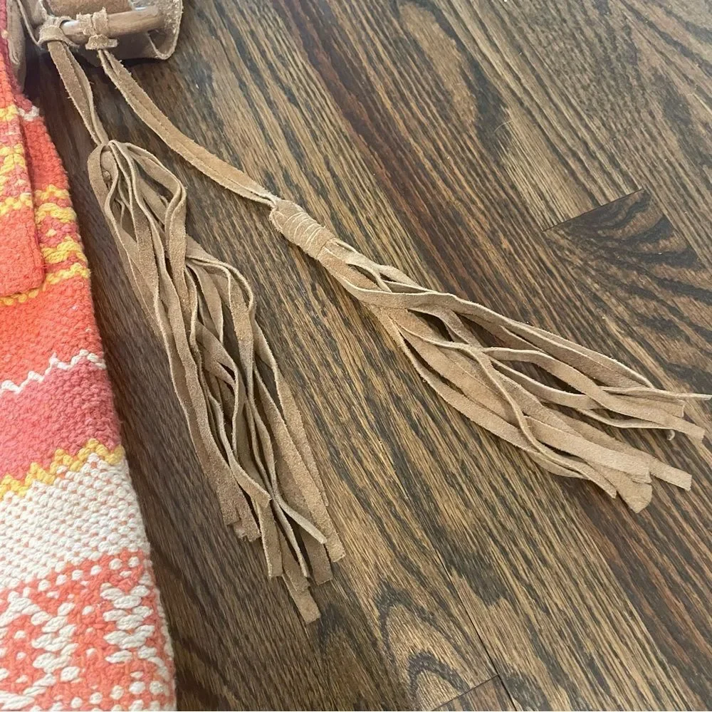 CUT N’ PASTE Anthropologie Orange Aztec Woven Boho Messenger Crossbody Bag
